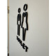 Toilet deurbord / Pictogrammen - Man + Vrouw 3D - hoogwaardig Acryl bord