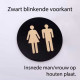 Toilet of kleedkamer rond deurbord / pictogram - Blinkend zwart - Man/vrouw