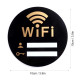 WIFI bordje rond - plaatje - Zwart - Spiegelend - Zelfklevend - B&B - Horeca - Thuis