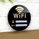 WIFI bordje rond - plaatje - Zwart - Spiegelend - Zelfklevend - B&B - Horeca - Thuis