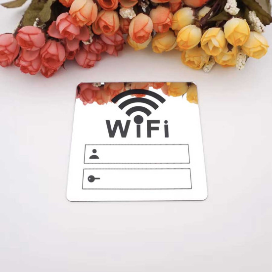 WIFI bordje - plaatje - Zilverkleur - Spiegelend - Zelfklevend - B&B - Horeca - Thuis