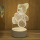 3D illusie LED lampje - Teddybeer - Warm licht - Acryl plaat