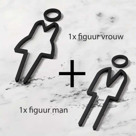 Kleedkamer deurbord - MAN + Vrouw 3D - hoogwaardig Acryl bord