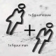 Kleedkamer deurbord / pictogram - MAN + Vrouw 3D - hoogwaardig Acryl bord