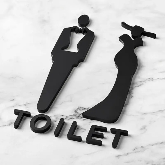 Toilet deurbord STYLE - man-vrouw 3d - hoogwaardig Acryl bord